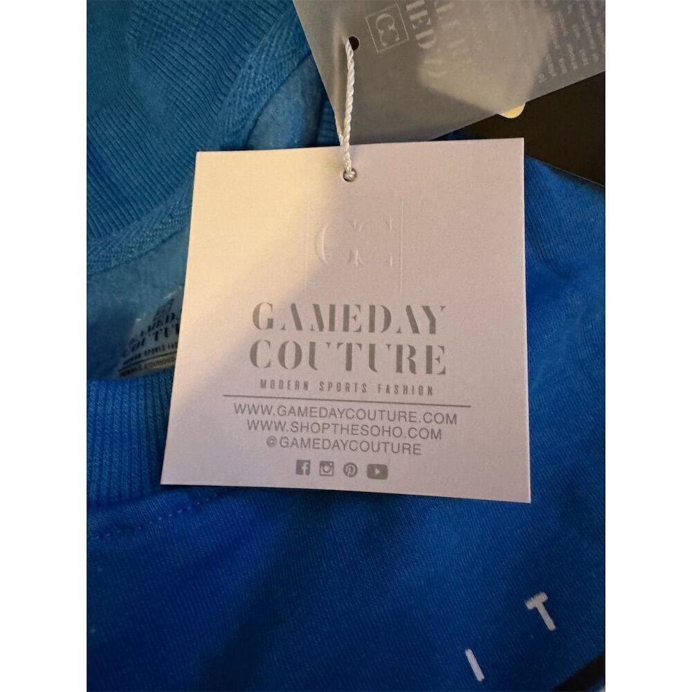 Gameday Couture Women's NFL Medium Blue Rhinestone Sweatshirt Detroit Lions - Picture 5 of 11